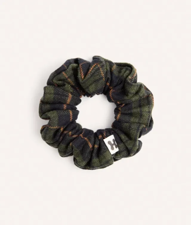 Cafide Noa Tartan Green scrunchie bomuld