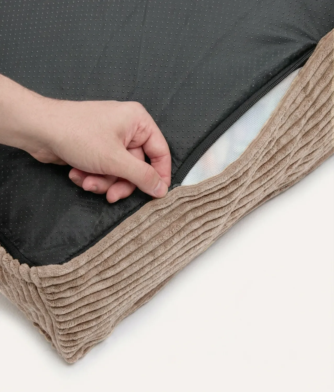 Cafide Cuadra hundeseng fløjl mocca beige