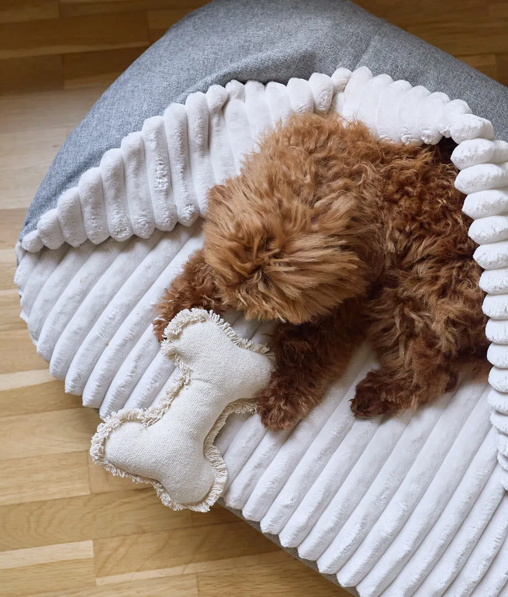 Cafide Maso Hooded hundeseng grå chenille hule