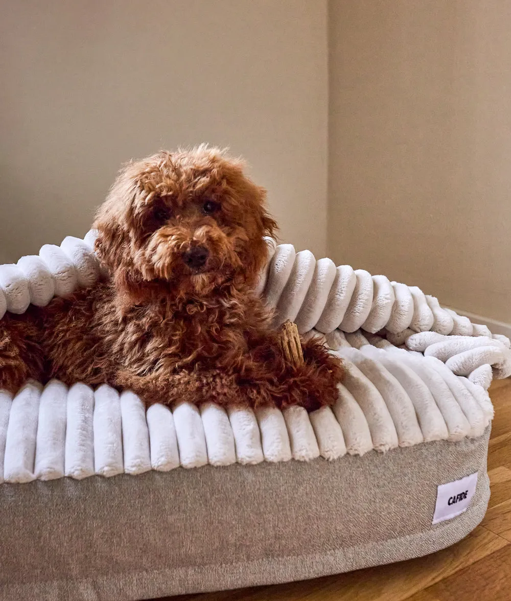 Cafide Maso hundeseng M beige chenille med hule