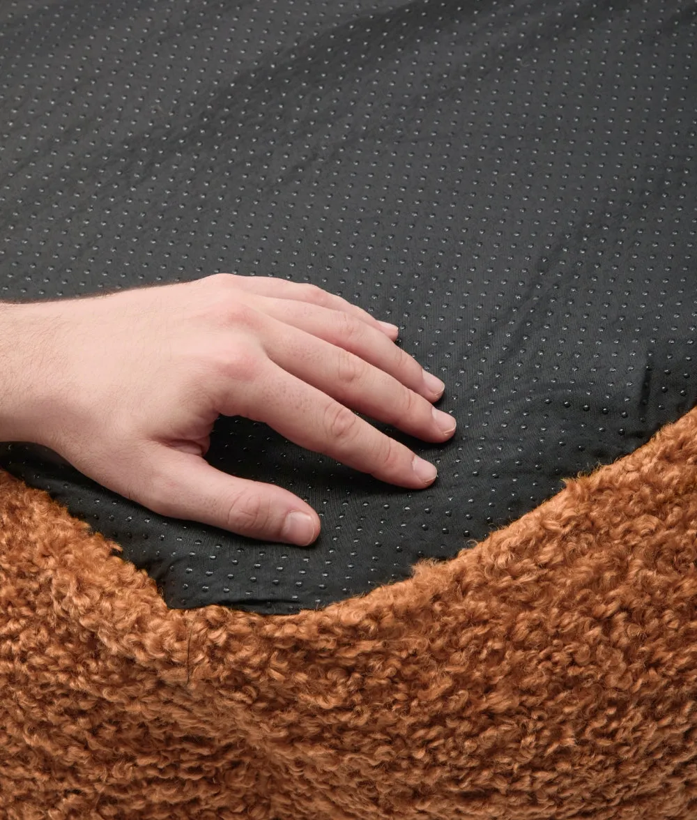 Cafide Snozy Mustard Fleece hundeseng sennep vaskbar