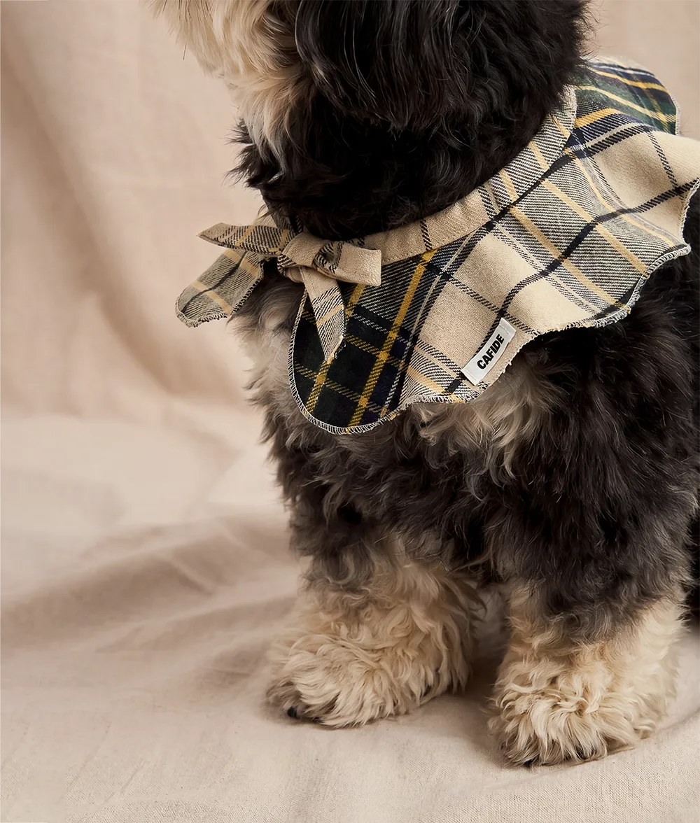 Cafide Lola halsbånd bandana beige tartan