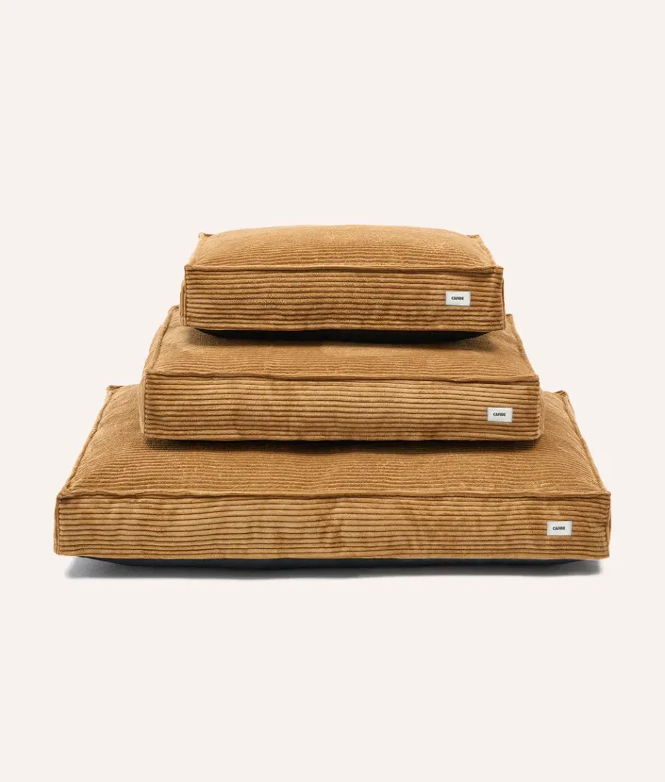 Cafide Cuadra Mustard Corduroy hundeseng sennep fløjl