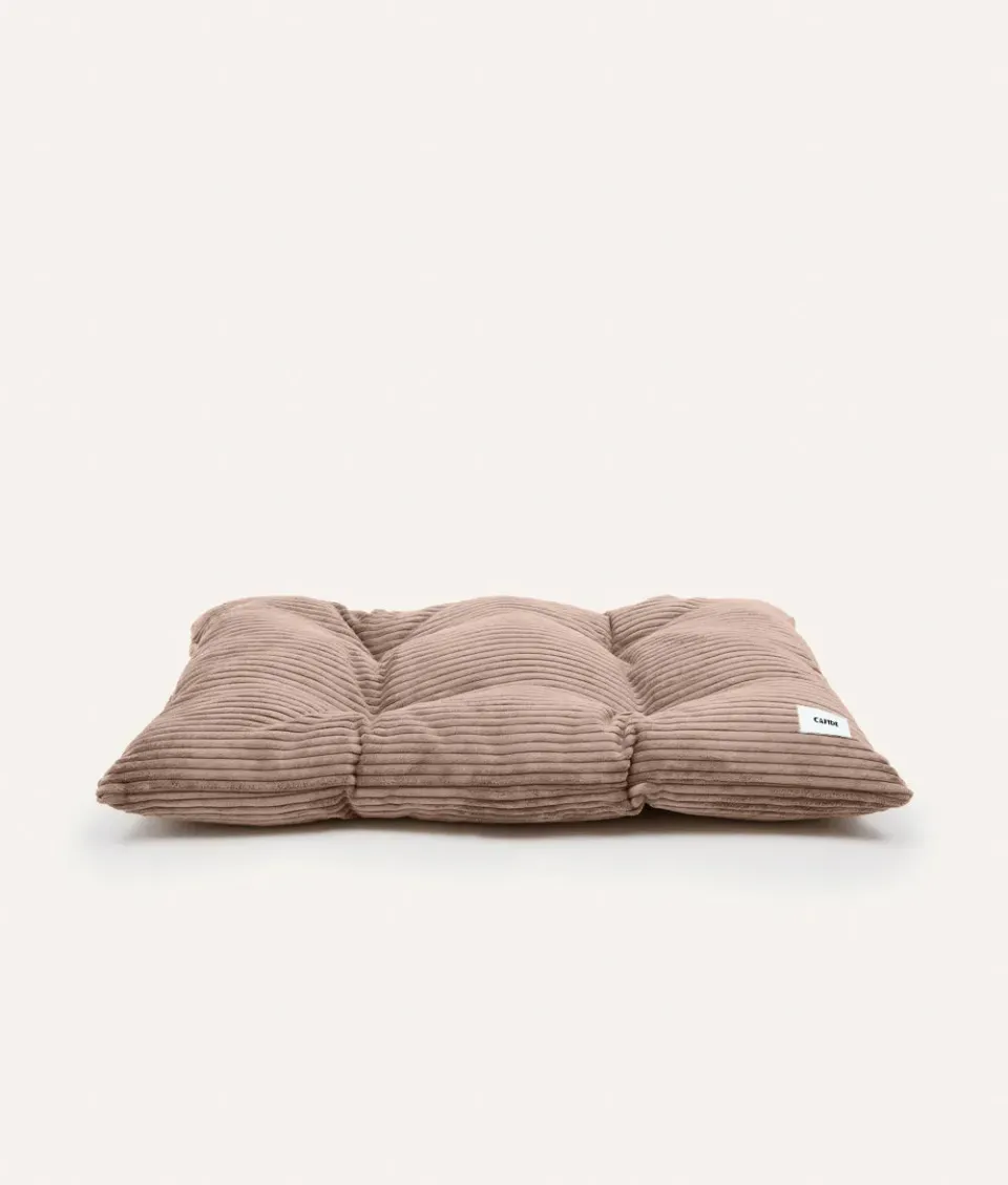 Cafide Bela Mocha Beige hundepude fløjl vaskbar