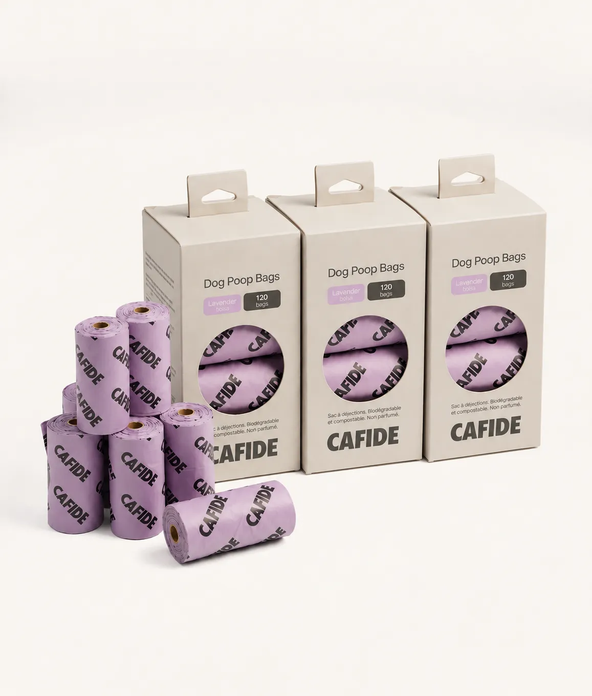 Cafide Lea lavendel hundeposer 120 stk komposterbar