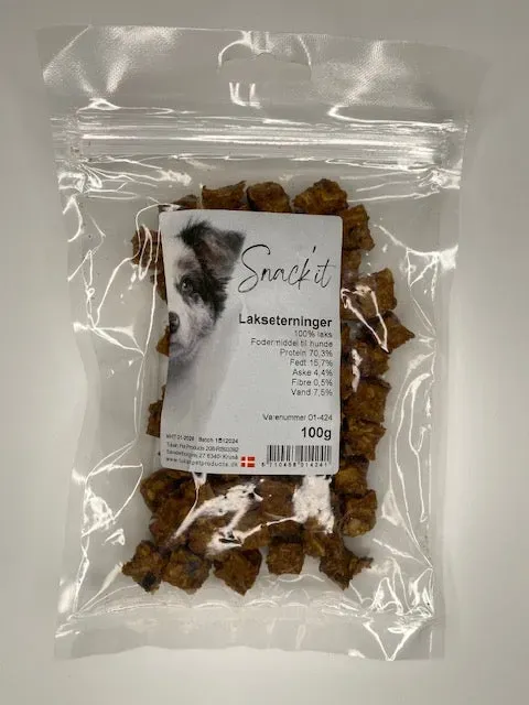 Snack'it lakseterninger hundegodbid fisk 100g