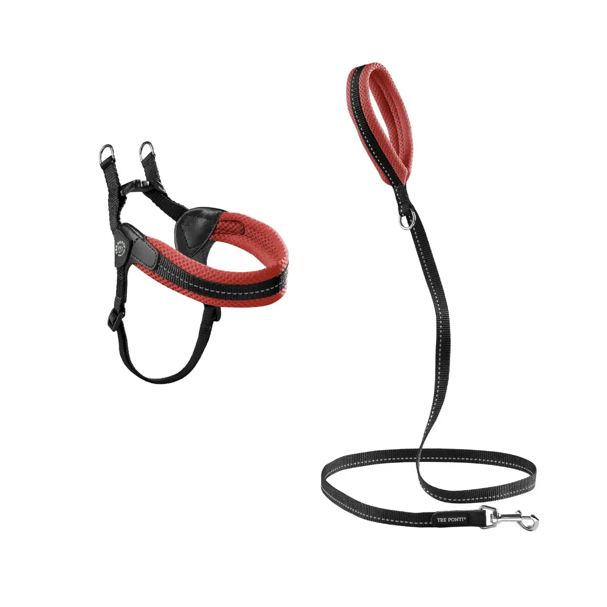 Tre Ponti Easy Fit Adjustable Girth Mesh hundesæt 2-dele sort