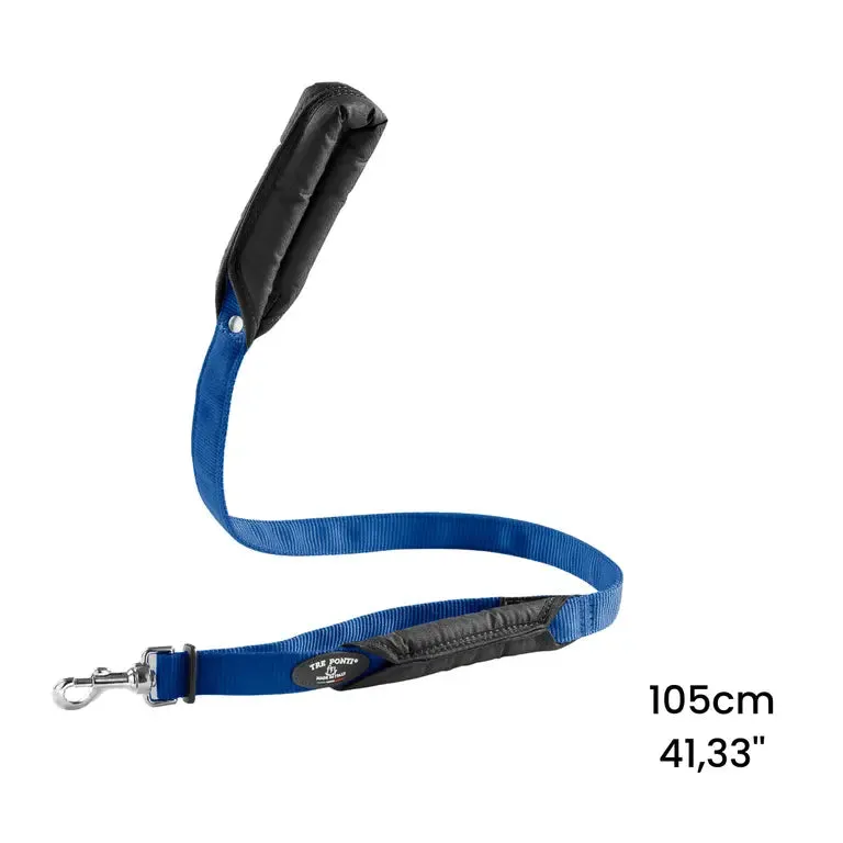 Tre Ponti Double-handle hundeline 105 cm sort slidstærk