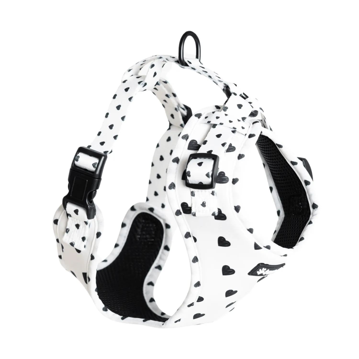 Tazz Everglow hundesele hvid hjerter XXS-L