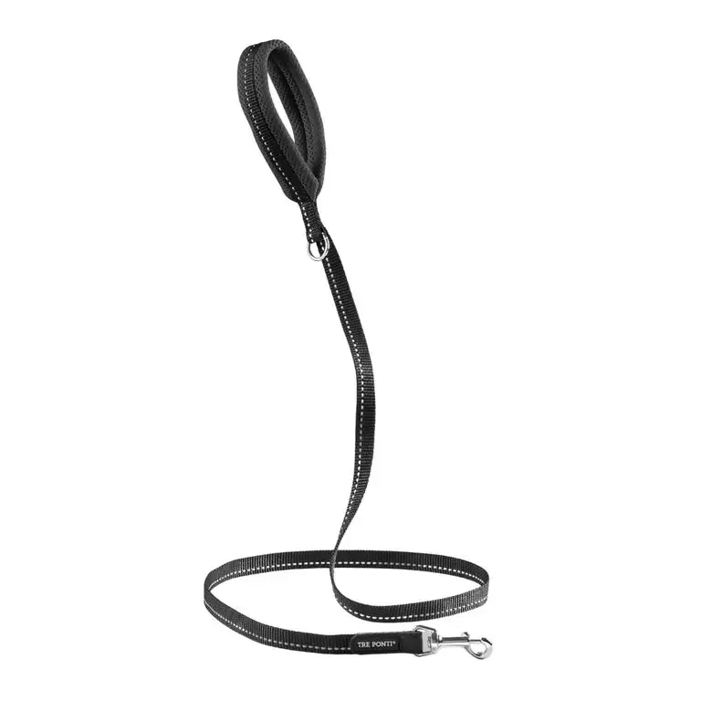 Tre Ponti Mesh hundeline 130 cm Sort med refleks
