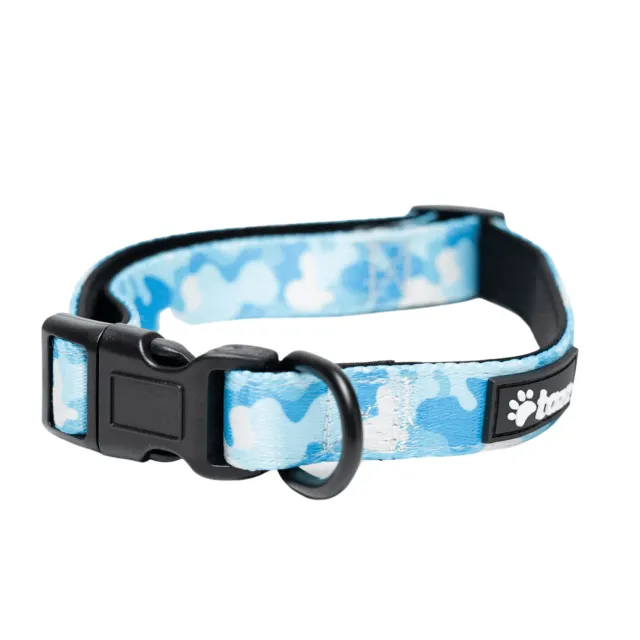 Tazz Blue Camo halsbånd M – justerbart