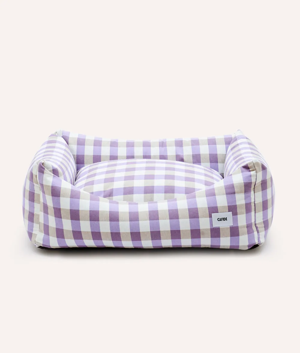 Cafide Snozy Vichy Violet hundeseng åndbar