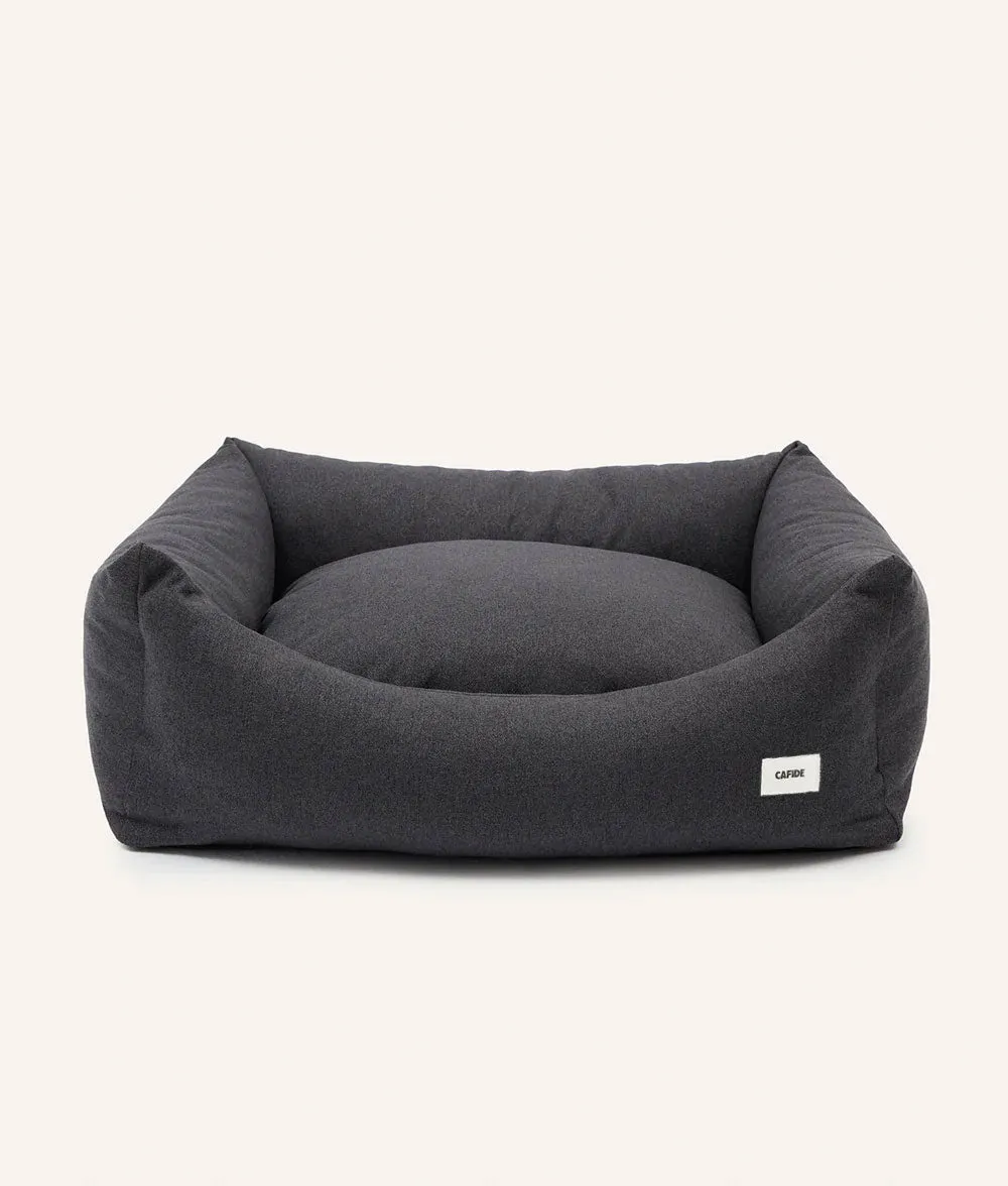 Cafide Snozy antracit hundeseng i chenille