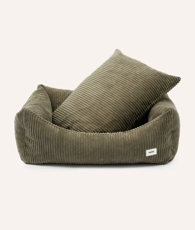 Cafide Snozy hundeseng grøn fløjl S 56x50x18