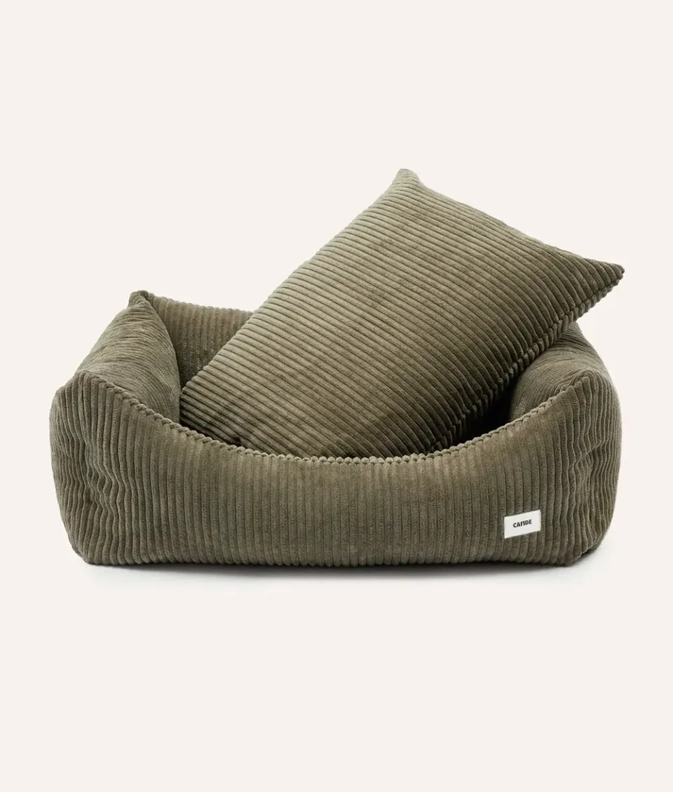 Cafide Snozy hundeseng grøn fløjl S 56x50x18