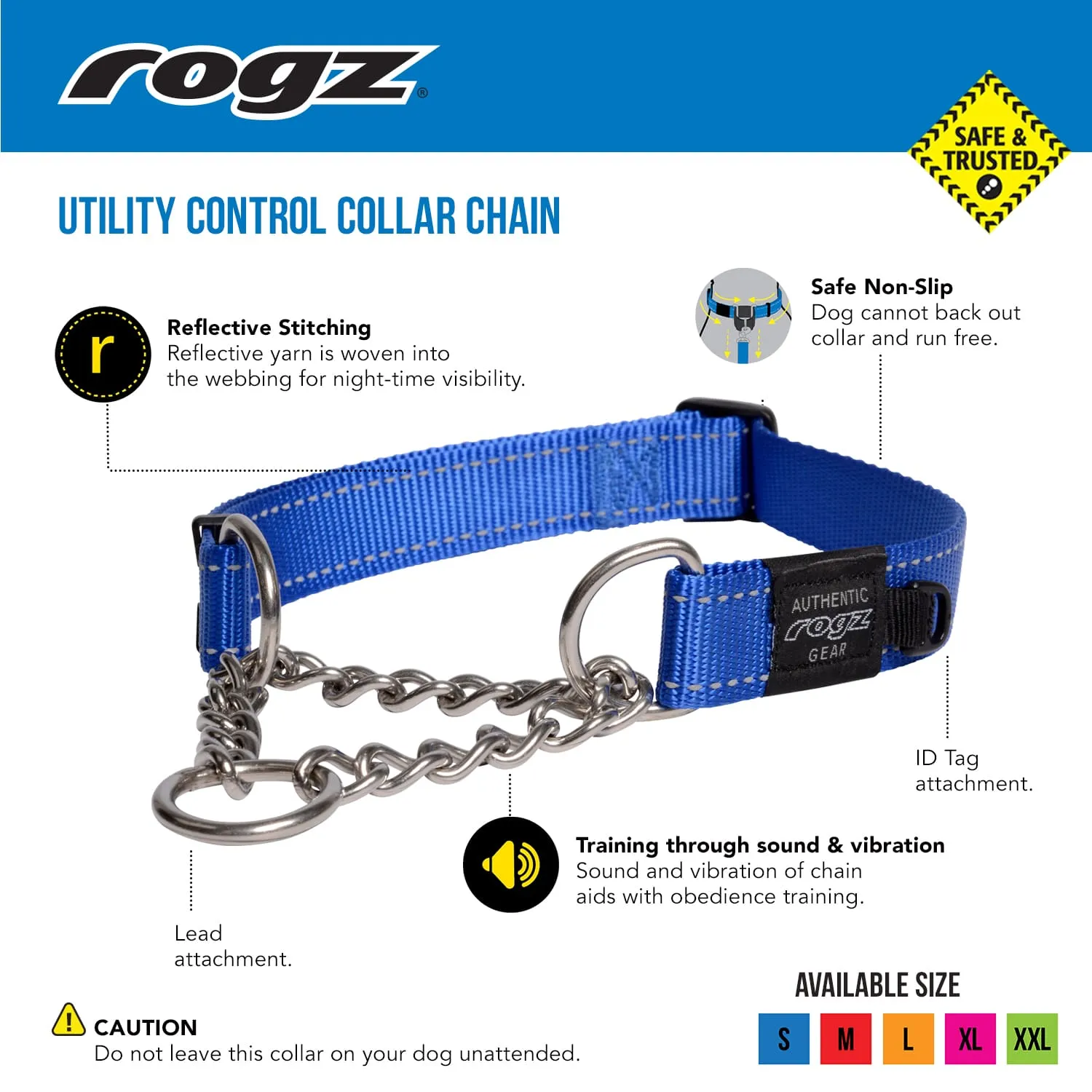 Rogz Utility Control hundehalsbånd kæde