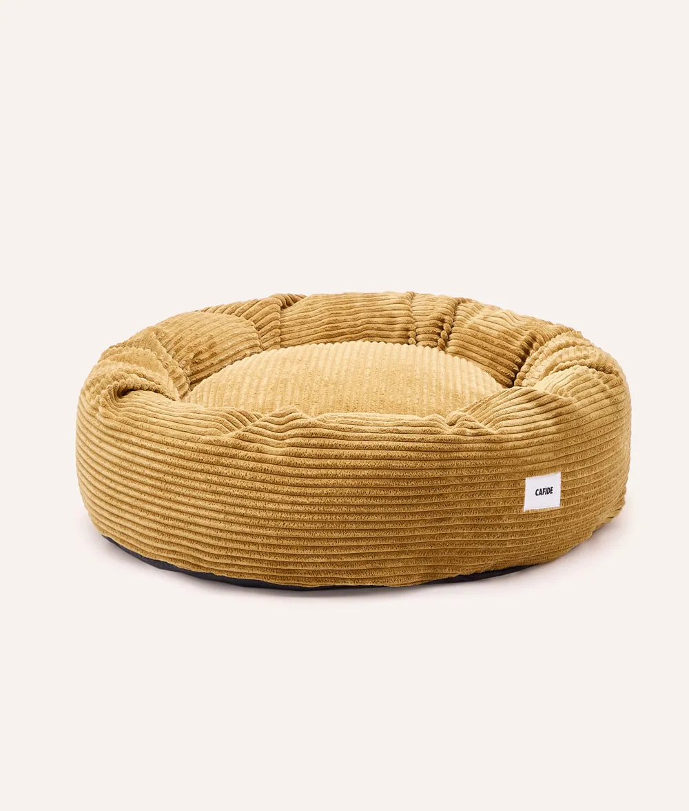 Cafide Nuba Mustard Corduroy hundeseng S 60x60 cm sennep