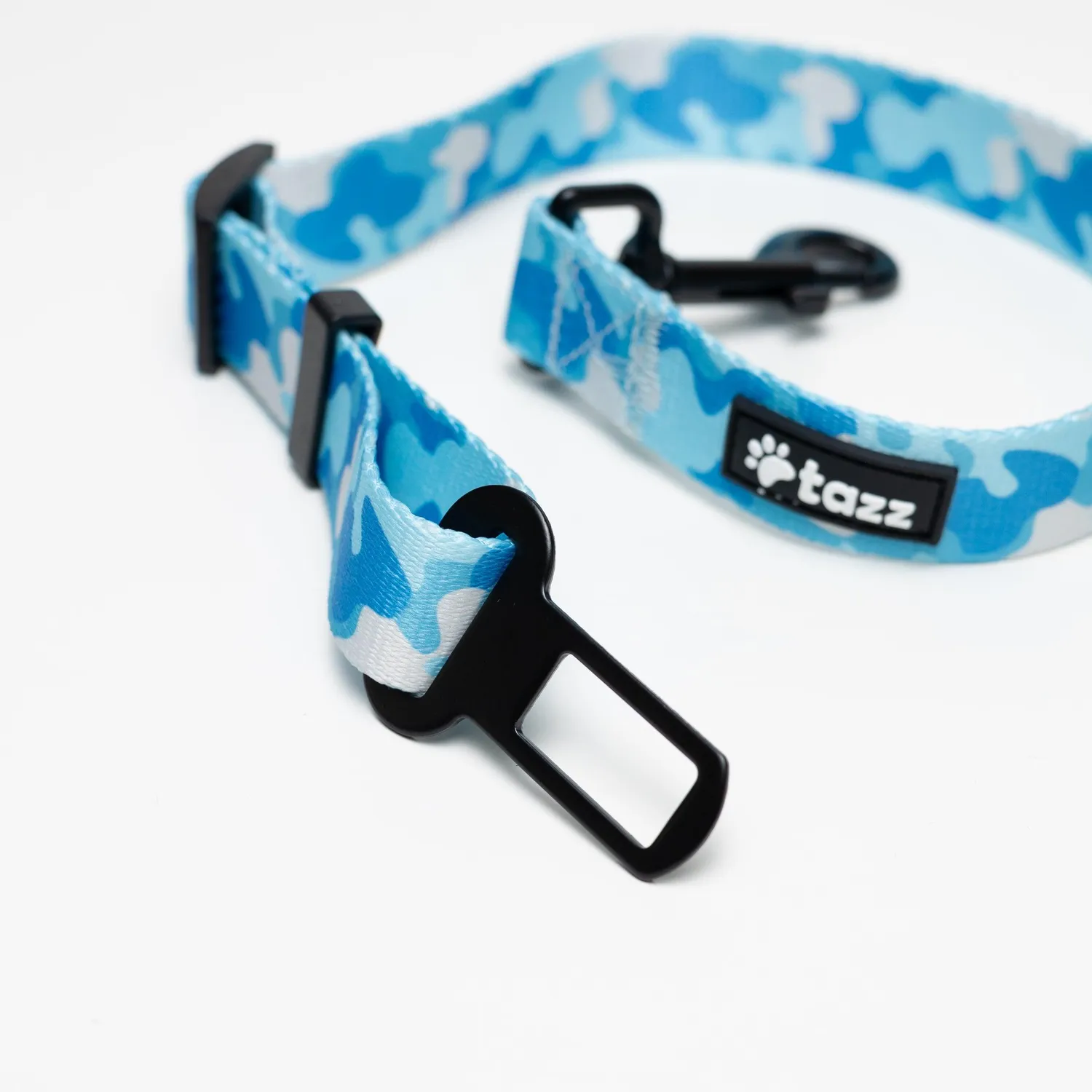 Tazz Blue Camo bilsele til hund justerbar