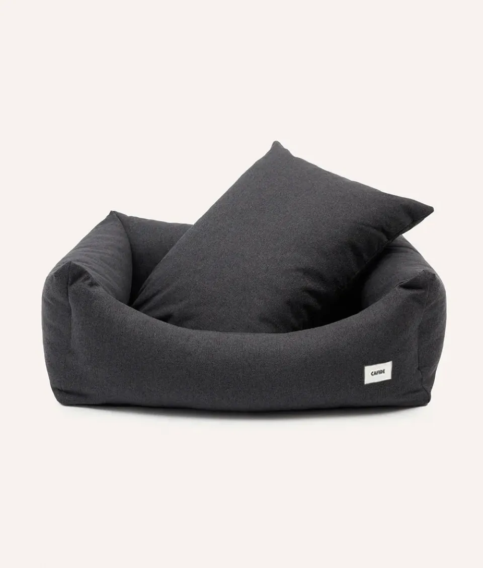 Cafide Snozy antracit hundeseng i chenille