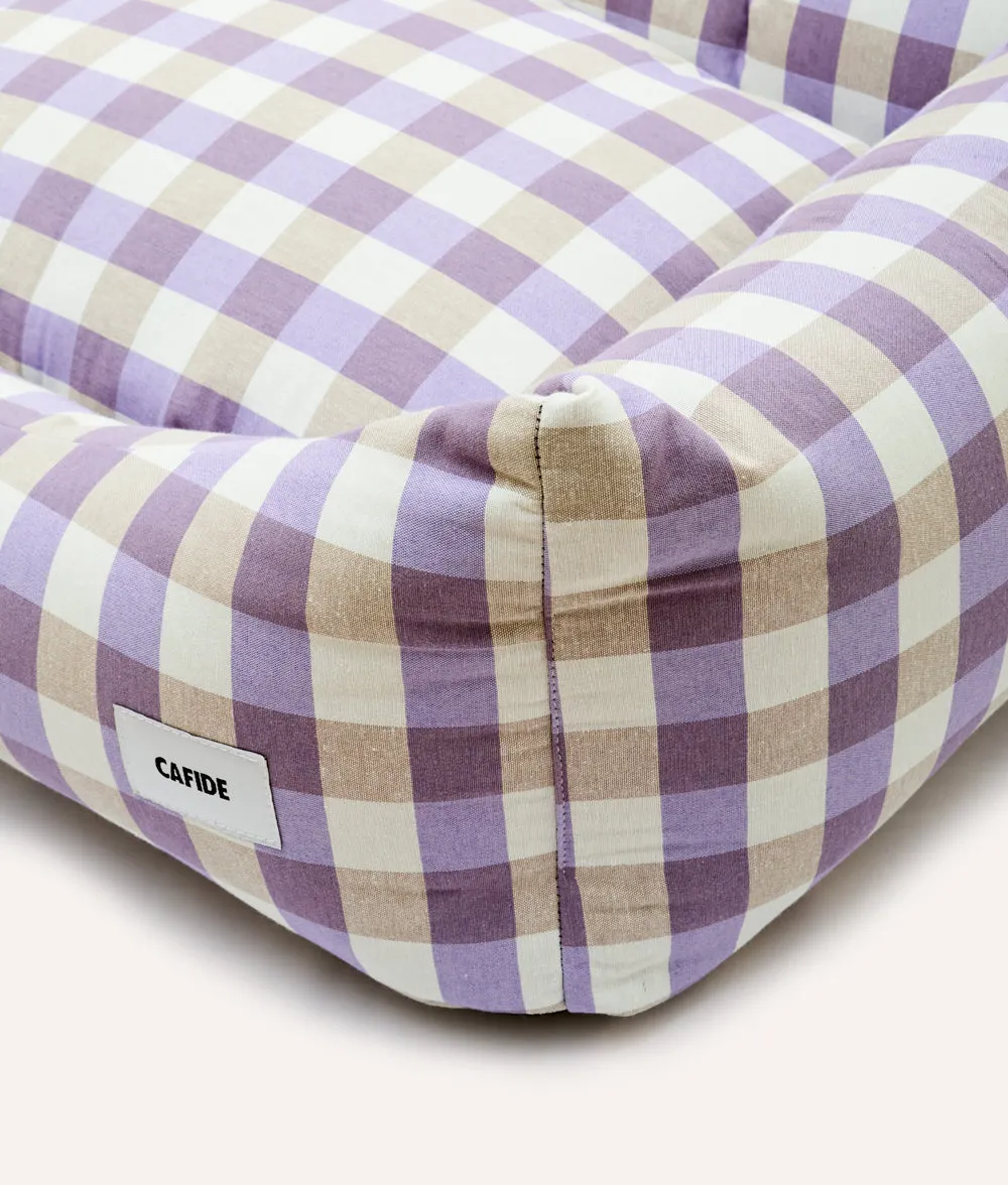 Cafide Snozy Vichy Violet hundeseng åndbar