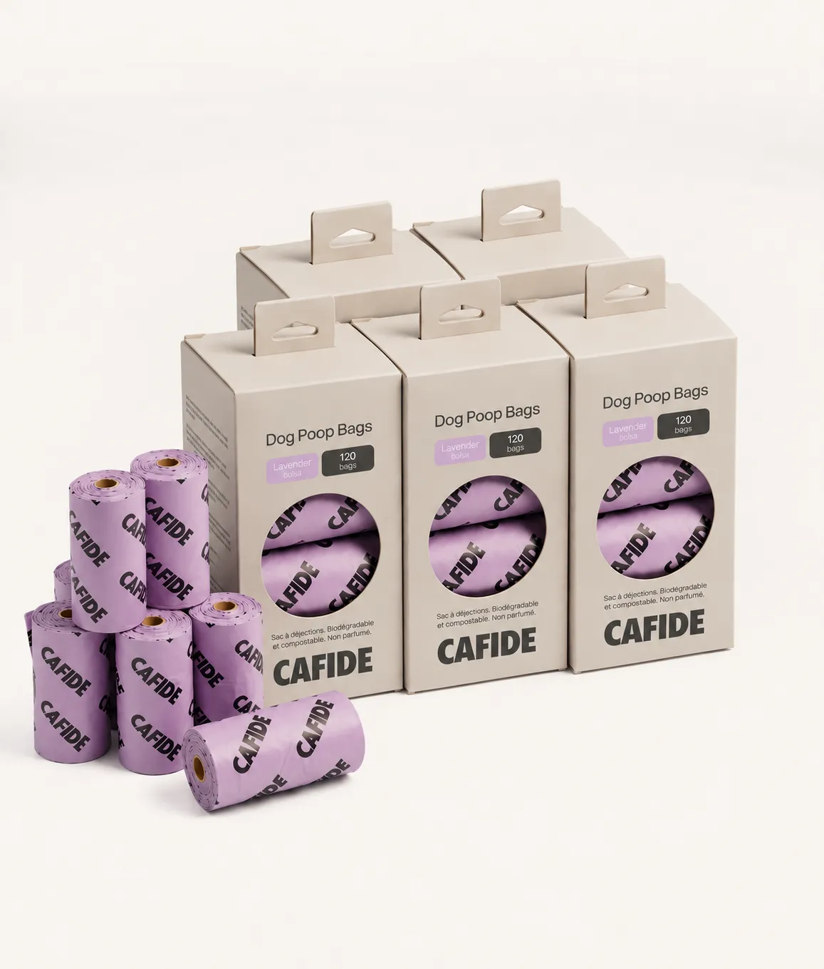 Cafide Lea lavendel hundeposer 120 stk komposterbar