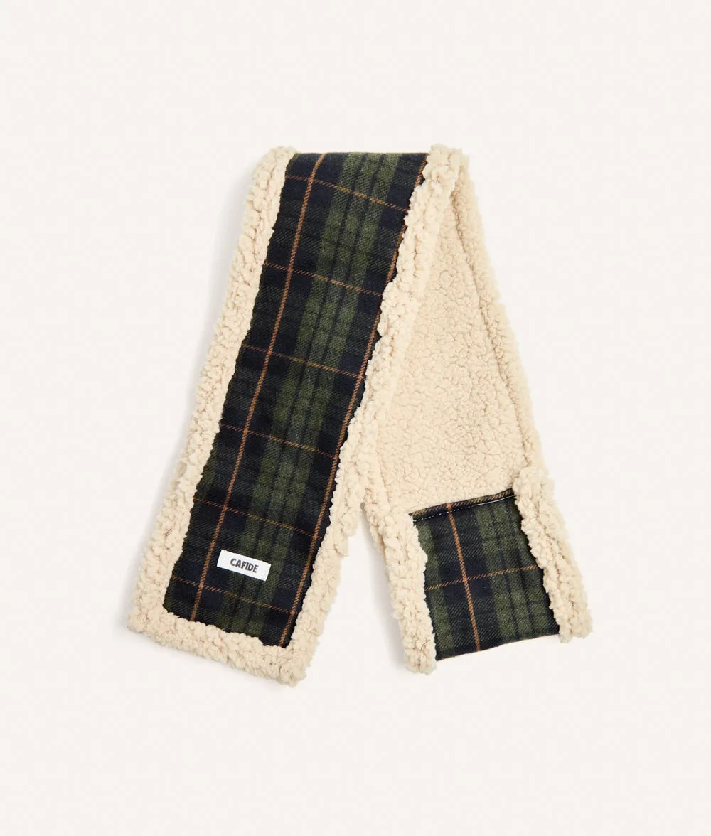 Cafide Mica Tartan Green hundetørklæde M grønt ternet