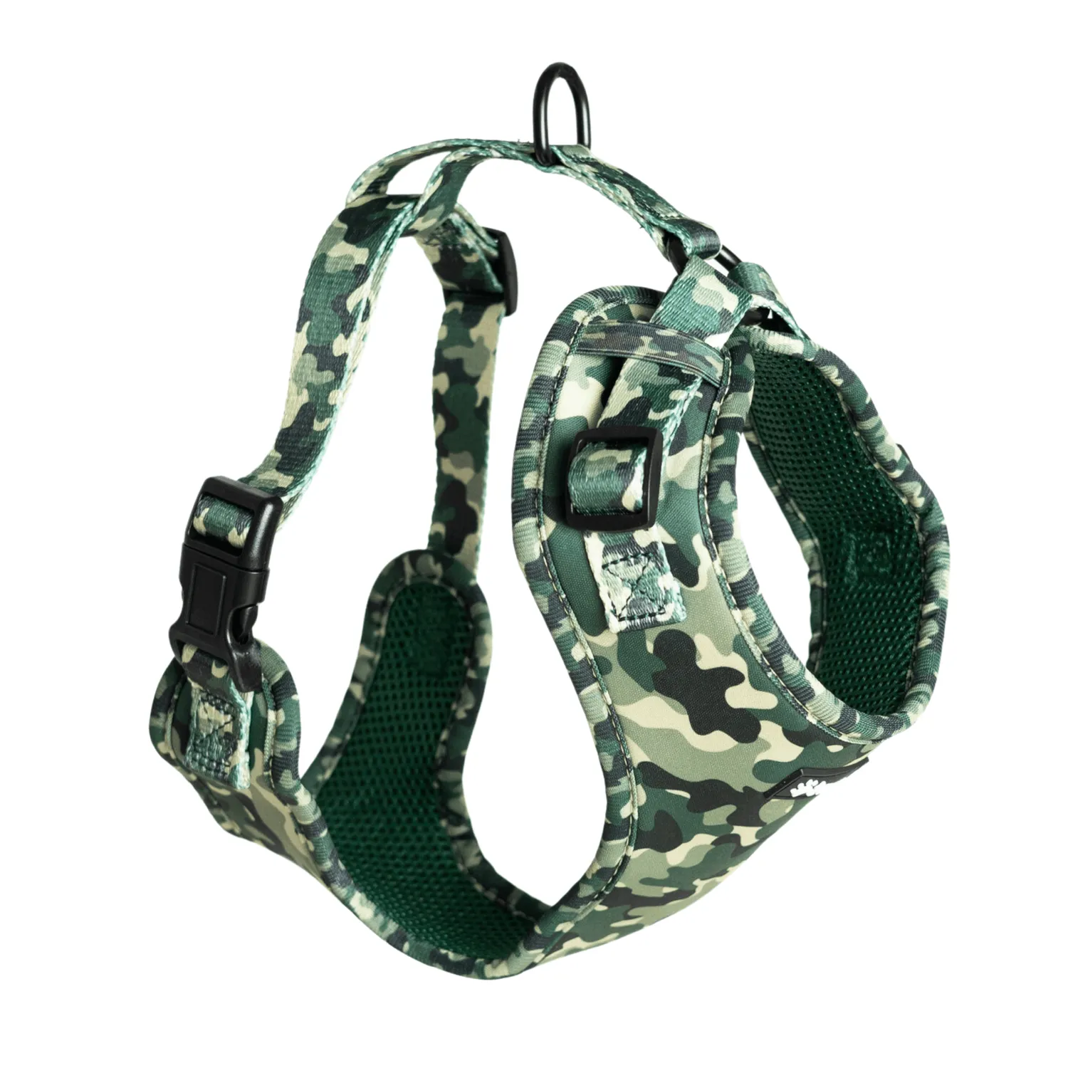 Tazz Green Camo hundesele justerbar grøn