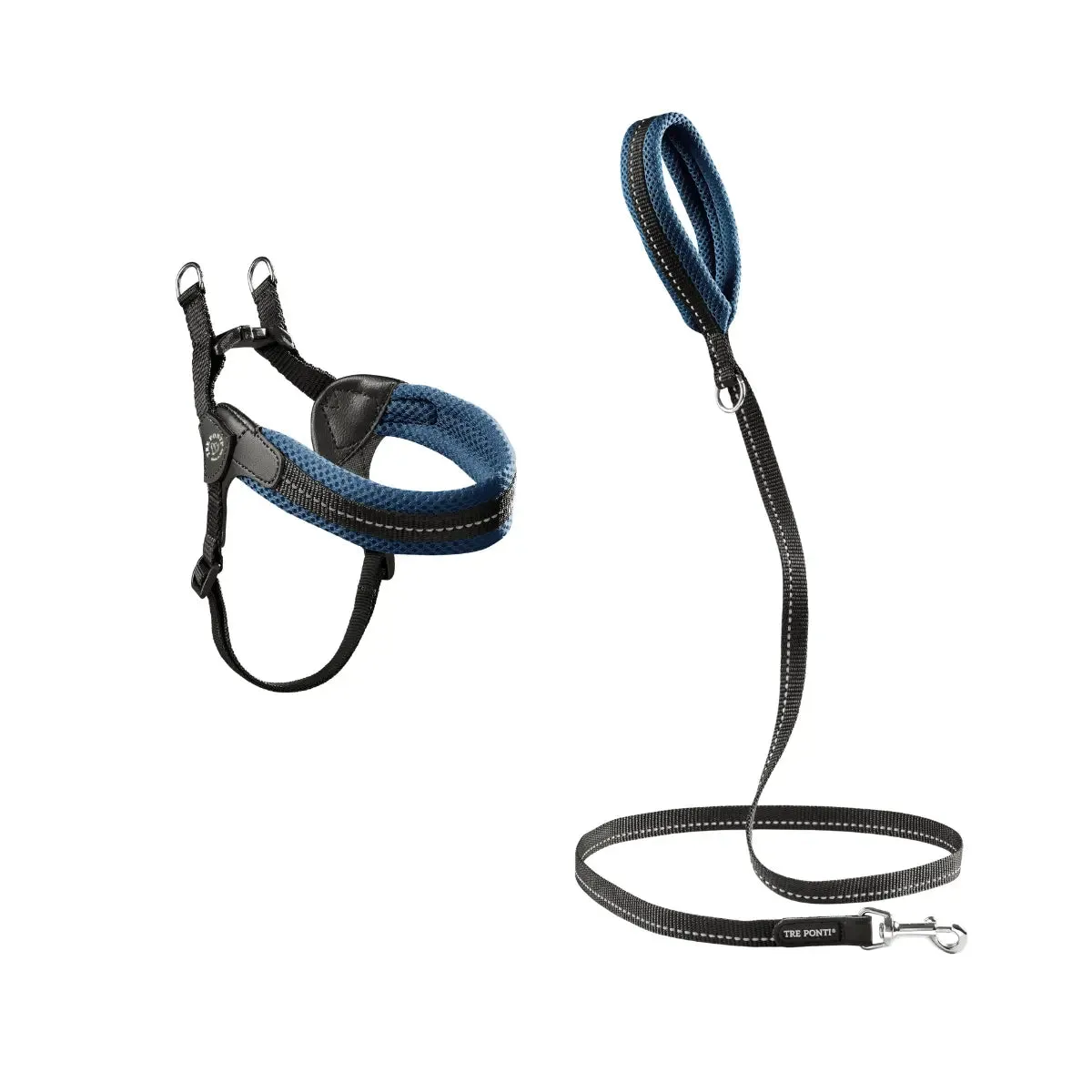 Tre Ponti Easy Fit Adjustable Girth Mesh hundesæt 2-dele sort