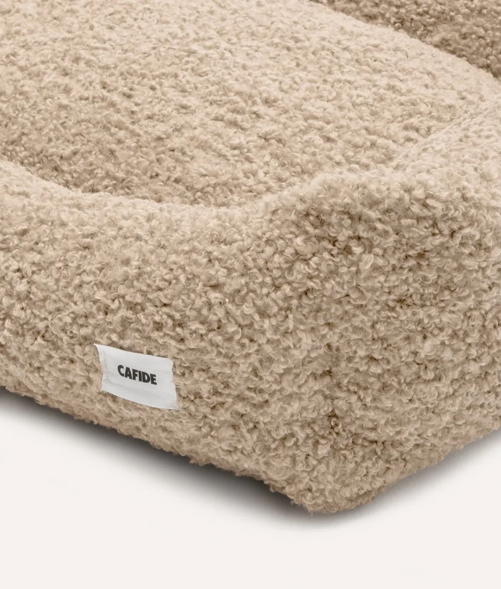 Cafide Snozy hundeseng beige fleece pelslook