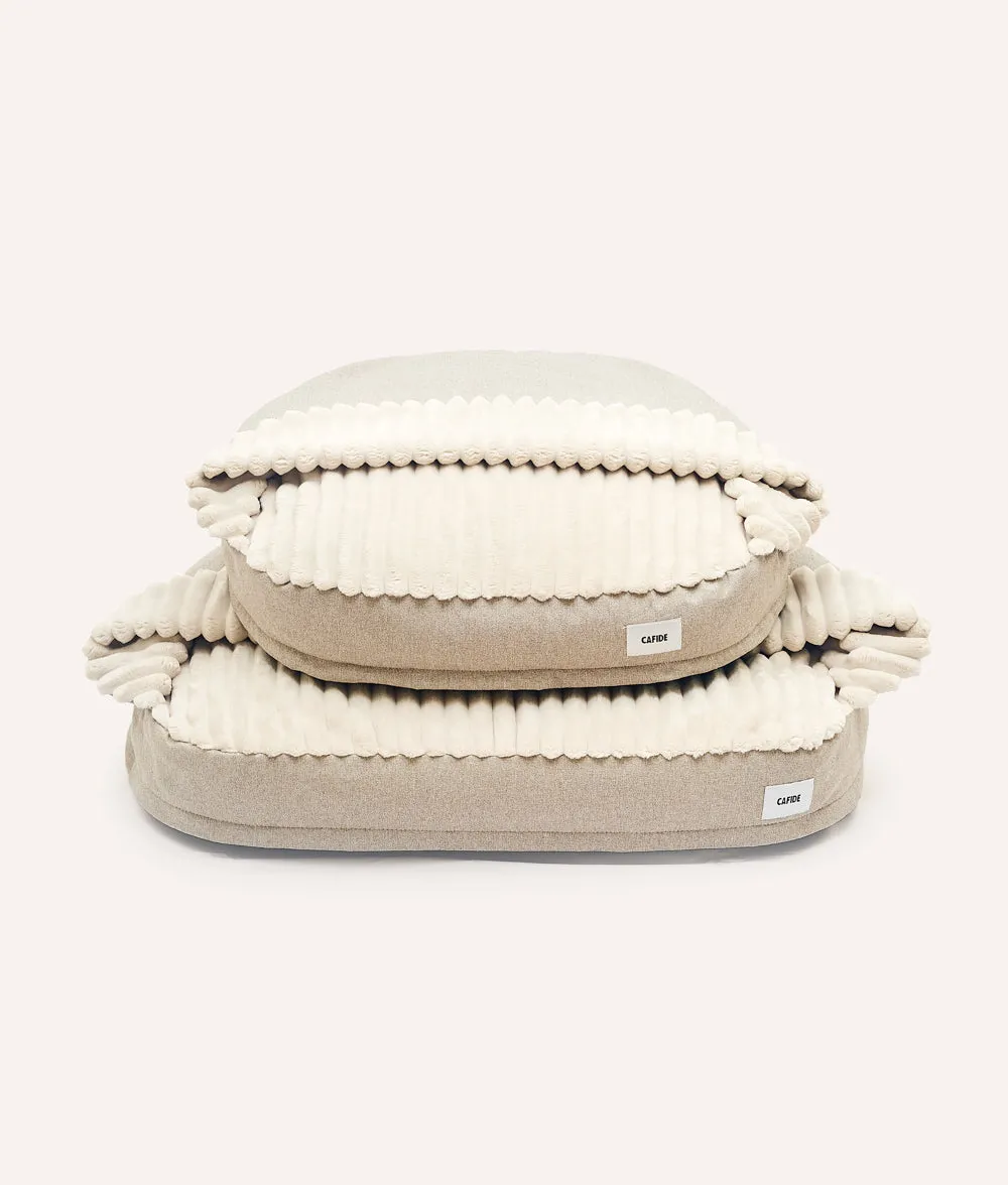 Cafide Maso hundeseng M beige chenille med hule