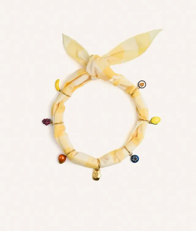 Cafide Sira Yellow Vichy hundebandana charms