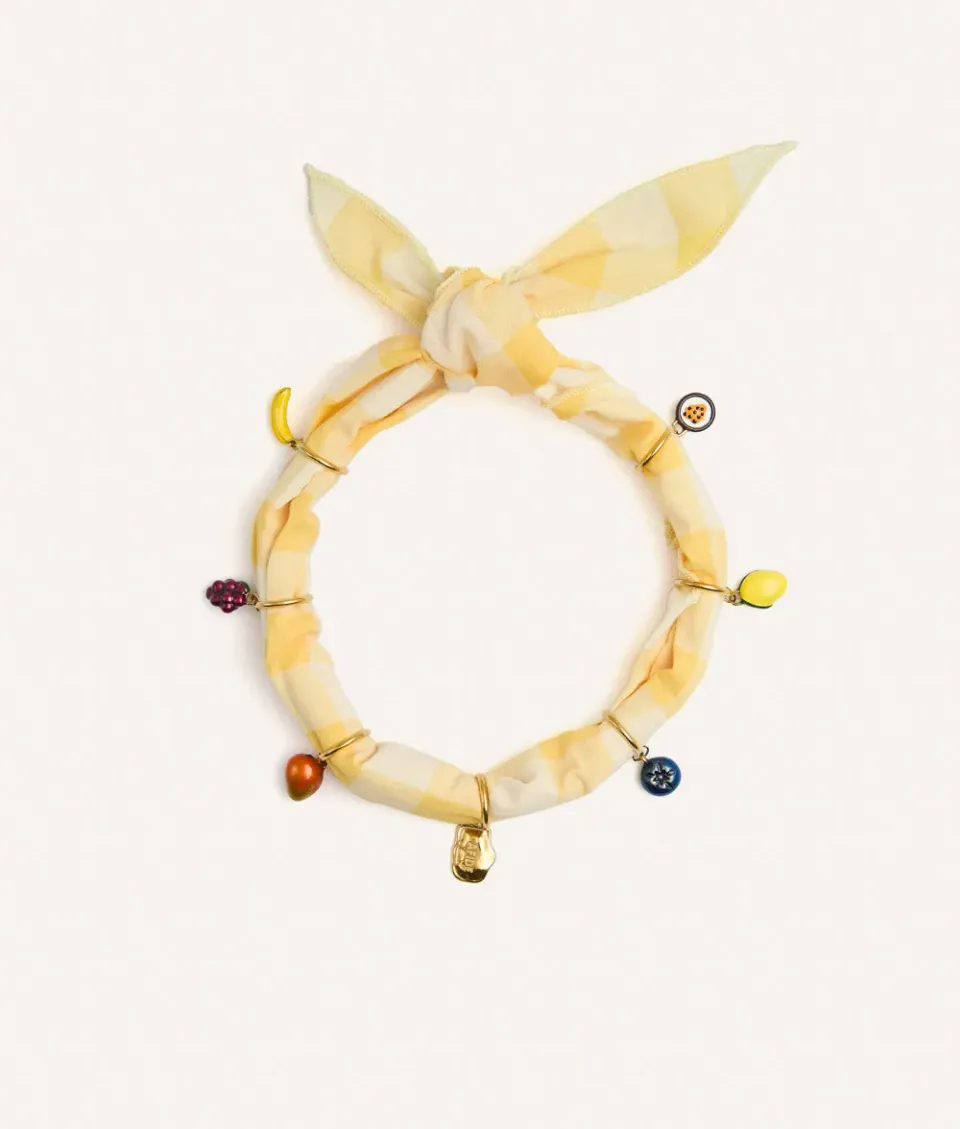 Cafide Sira Yellow Vichy hundebandana charms