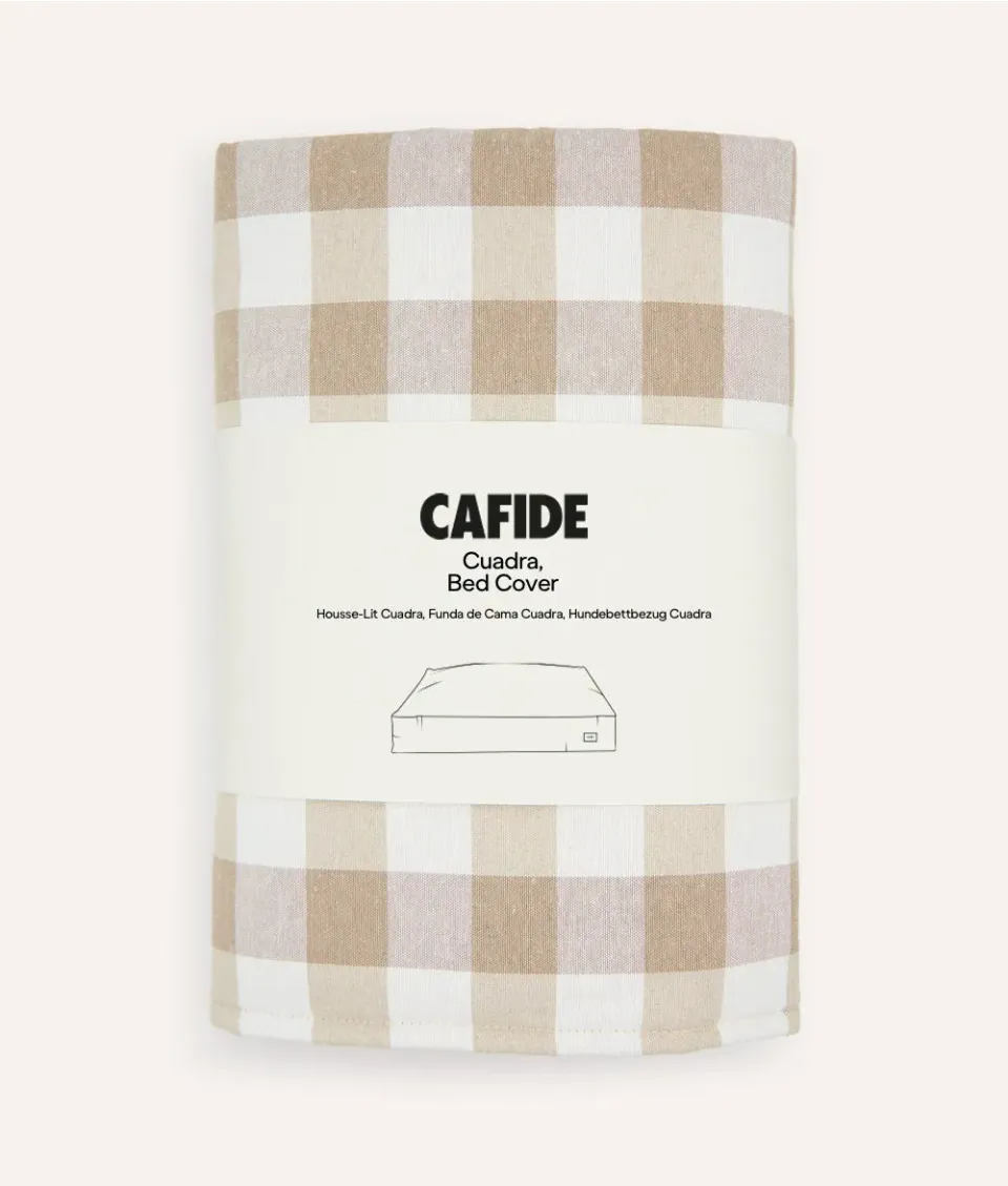 Cafide Cuadra Vichy Beige betræk beige ternet