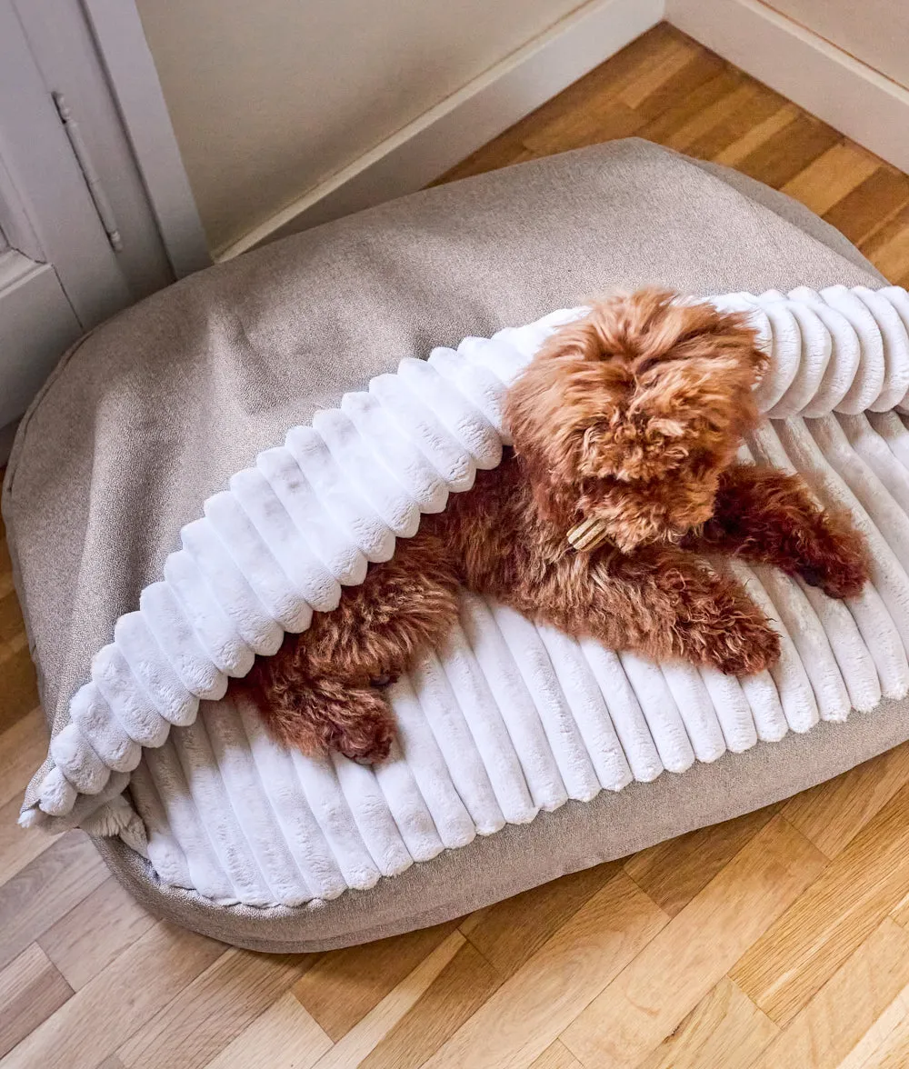 Cafide Maso hundeseng M beige chenille med hule