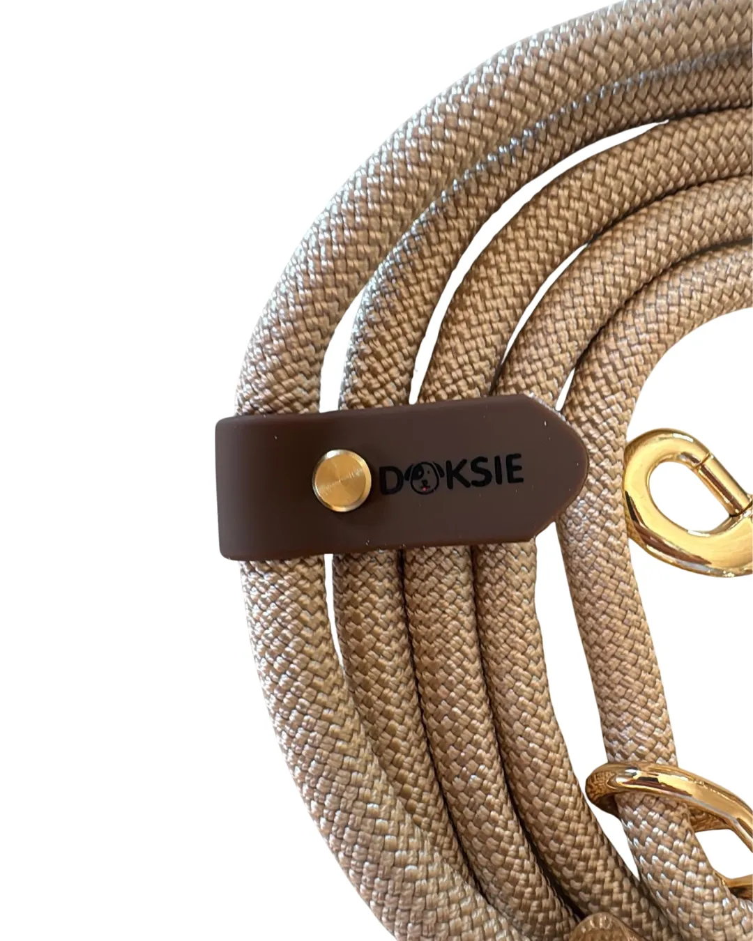 Doksie håndfri hundesnor 240 cm sort beige polyamid