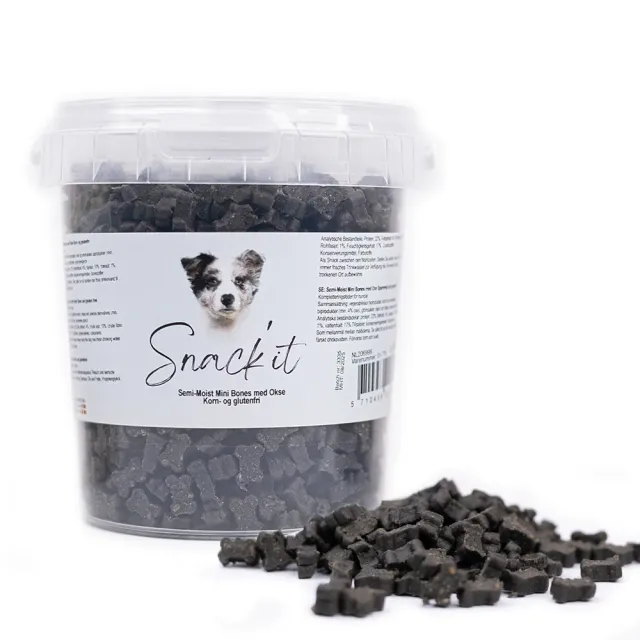 Snack'it Semi-Moist Mini Bones oksegodbidder 500 g blød