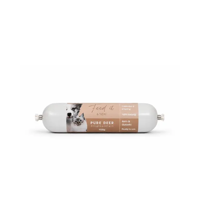 Snack'it Singleprotein Hjort foderpølse 100 g 92% kød
