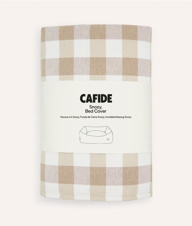 Cafide Snozy betræk vichy beige hundeseng