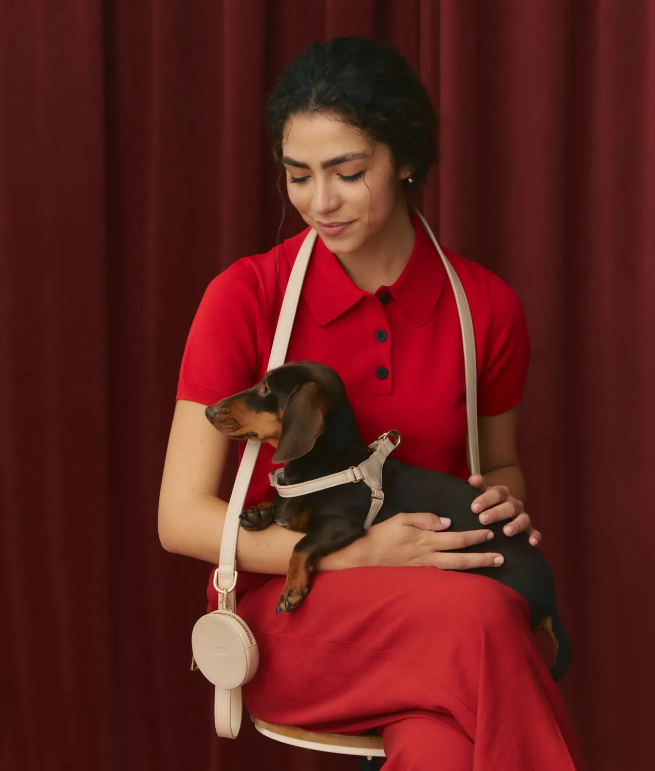 Cafide Jala Step In hundesele beige vegansk læder