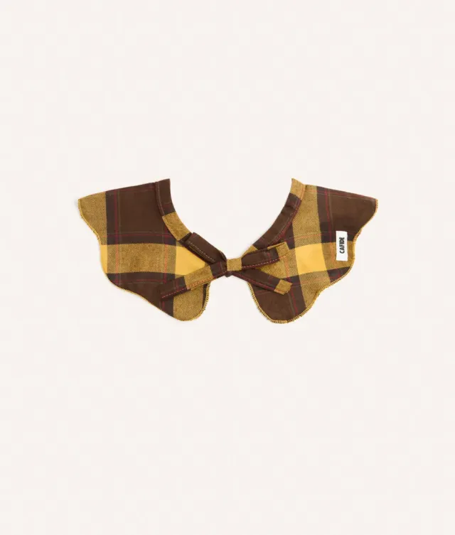 Cafide Lola Tartan Mustard hundebandana sennep bomuld