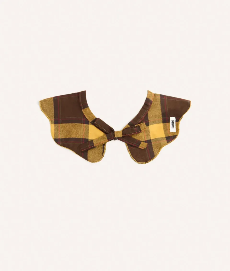 Cafide Lola Tartan Mustard hundebandana sennep bomuld
