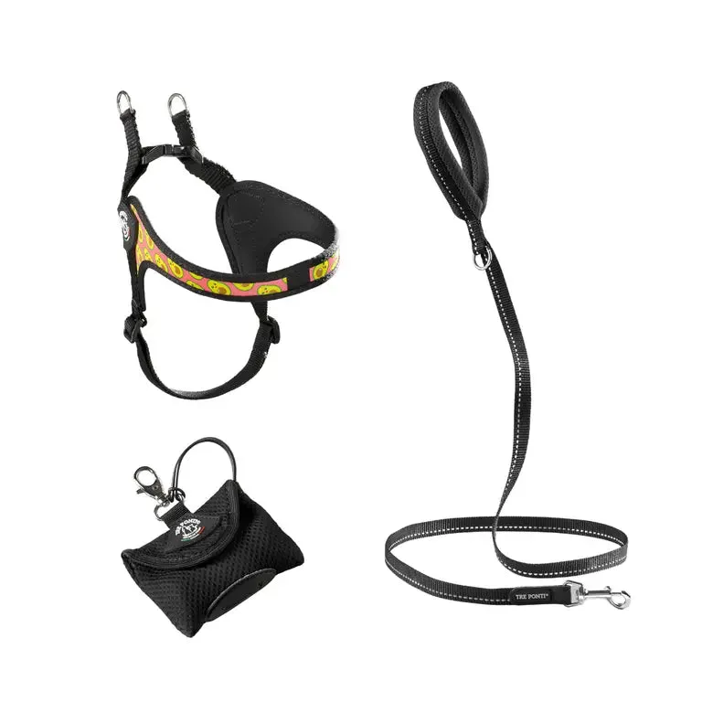 Tre Ponti Easy Fit Adjustable Girth Vibes hundesæt Flamingo