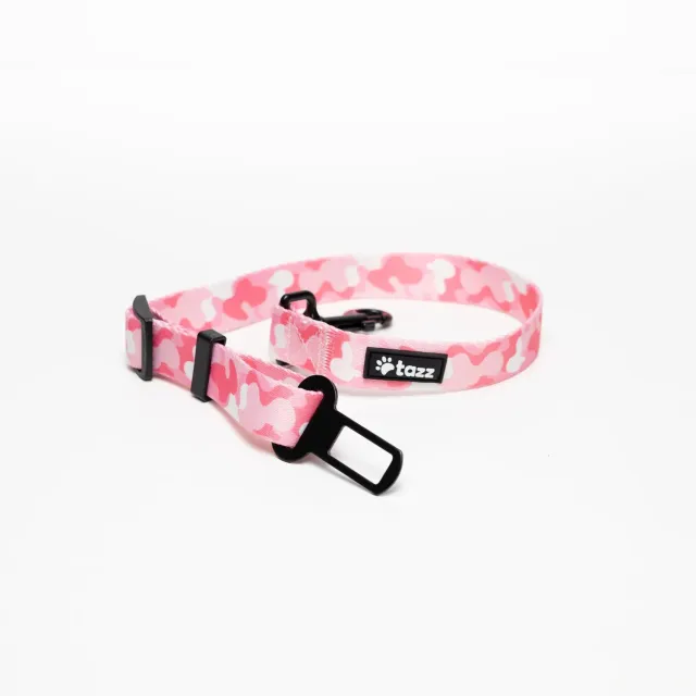 Tazz Pink Camo bilsele til hund justerbar
