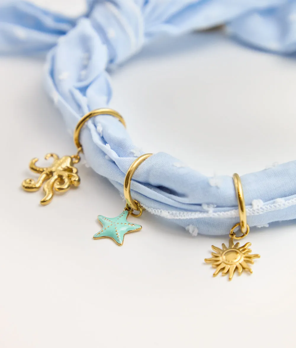 Cafide Sira Blue Plumeti hundebandana charms