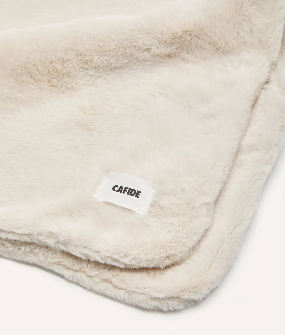 Cafide Toia hundetæppe lysebeige M pelslook