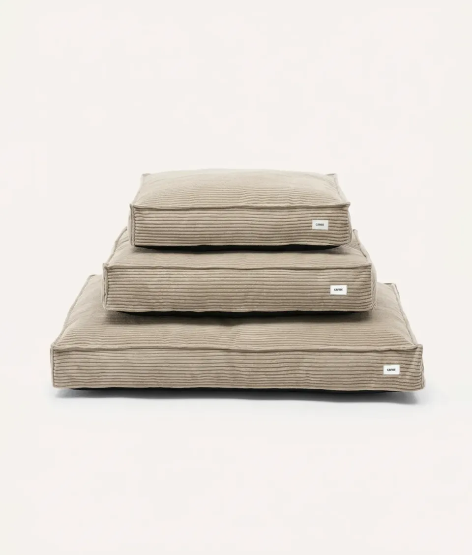 Cafide Cuadra beige hundeseng i fløjl