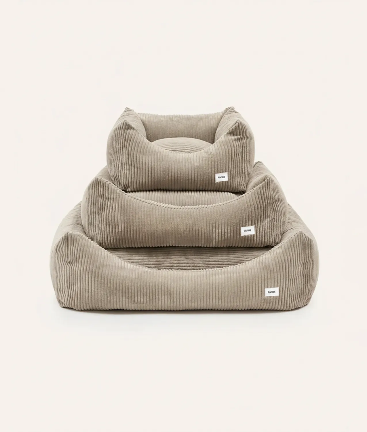 Cafide Snozy hundeseng beige fløjl S M L