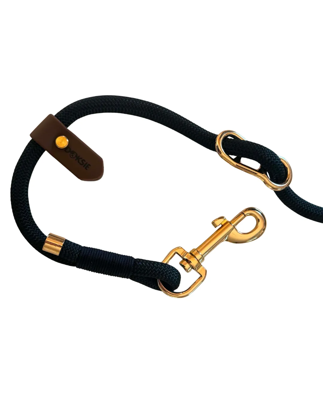 Doksie håndfri hundesnor 240 cm sort beige polyamid