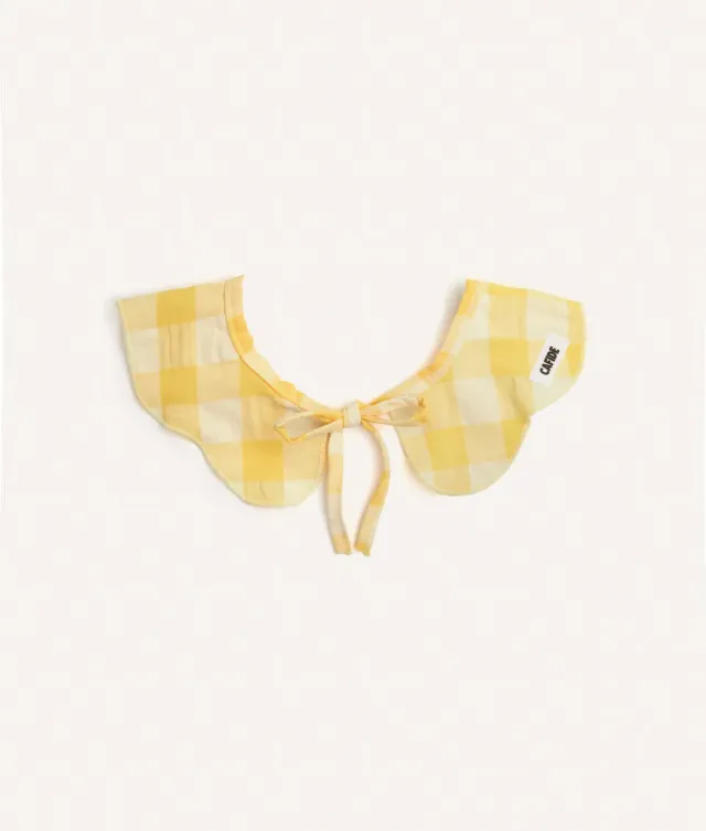 Cafide Lola Yellow Gingham hundebandana gul bomuld