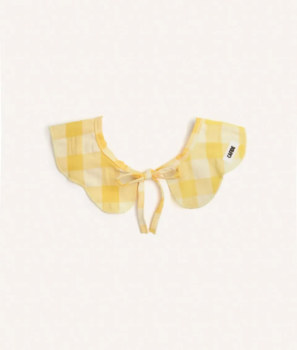 Cafide Lola Yellow Gingham hundebandana gul bomuld